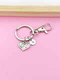 Silver Occupational Therapist Charm Keychain, OT Heart Charm, Graduation Gifts, N1351Z