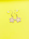 Sakura Flower Earrings, Gold Japanese Cherry Blossom Earrings, N3292