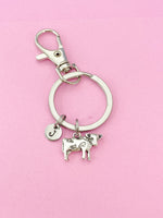 Silver Cow Charm Keychain, Cow Charm, Farmer Gift, N2641