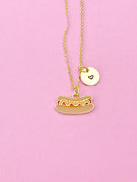 Gold Hotdog Charm Necklace, N3577