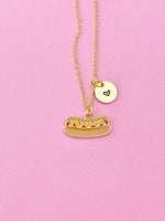 Gold Hotdog Charm Necklace, N3577