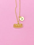 Gold Hotdog Charm Necklace, N3577