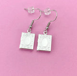 Silver Book Locket Earring, Gold Bronze and Rose Gold in Option, Cute Book Locket Dangle Earrings, N3246A