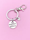 Silver No Matter Where Charm Keychain, N314B
