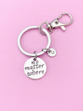 Silver No Matter Where Charm Keychain, N314B