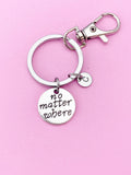 Silver No Matter Where Charm Keychain, N314B