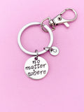 Silver No Matter Where Charm Keychain, N314B