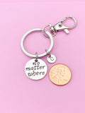 Silver No Matter Where Charm Keychain, N314B