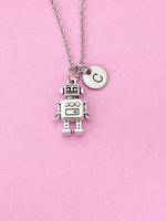 Silver Robot Charm Necklace, Robot Pendants, Robotics Gifts, Personalized Gift, N1122