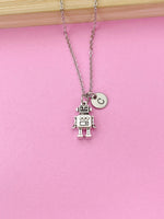 Silver Robot Charm Necklace, Robot Pendants, Robotics Gifts, Personalized Gift, N1122
