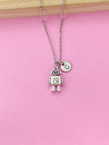 Silver Robot Charm Necklace, Robot Pendants, Robotics Gifts, Personalized Gift, N1122