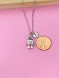 Silver Robot Charm Necklace, Robot Pendants, Robotics Gifts, Personalized Gift, N1122