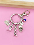 Forensic Science Keychain, Initial Charm, DNA, Microscope, Camera