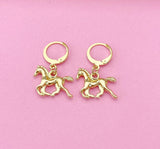 Gold Running Horse Earrings, Equestrian Earrings, Horse Lover Gift, Pet Gift, N3343