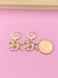 Gold Running Horse Earrings, Equestrian Earrings, Horse Lover Gift, Pet Gift, N3343