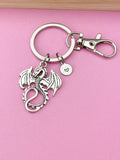 Dragon Keychain, Personalized Initial Keychain, N53