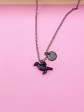 Halloween Black Raven Crow Bird Charm Necklace Gift, Gothic Jewelry, Personalized Gift, N2084