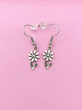 Silver Daisy Flower Charm Dangle Earrings, N5756A