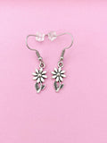 Silver Daisy Flower Charm Dangle Earrings, N5756A