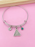 Pool Table Rack Charm Bracelet, Initial, Billiards Jewelry