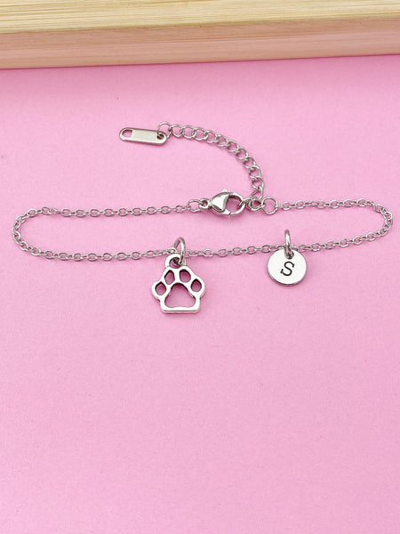 Silver Paw Charm Bracelet, Christmas Gifts, N3492