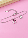 Silver Paw Charm Bracelet, Christmas Gifts, N3492