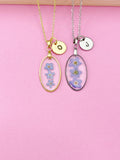 Gold or Silver Forget Me Not Charm Necklace, N5558A
