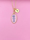 Gold Forget Me Not Charm Necklace, N5558B
