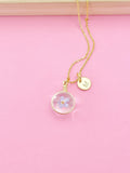 Gold Forget Me Not Charm Necklace, N5771