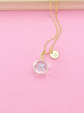 Gold Forget Me Not Charm Necklace, N5771