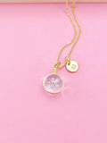 Gold Forget Me Not Charm Necklace, N5771