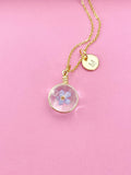 Gold Forget Me Not Charm Necklace, N5771