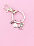 Silver Wolf Keychain, Wild Wolf Charm, N4387D
