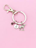 Silver Wolf Keychain, Wild Wolf Charm, N4387D
