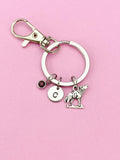 Silver Wolf Keychain, Wild Wolf Charm, N4387D