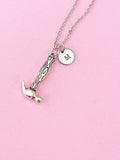 Silver Hammer Charm Necklace, Hammer Tool Charm, Construction Worker, N276