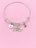 Silver I Love Knitting Bracelet, N5517