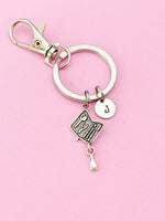 Silver Manicure Tool Set Charm Keychain, Salon School Student Gifts, N5282