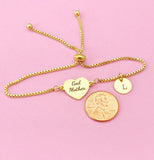 Godmother Heart Bolo Bracelet Godmother Gifts, D001A