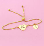 Godmother Heart Bolo Bracelet Godmother Gifts, D001A