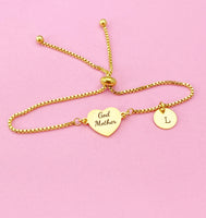 Godmother Heart Bolo Bracelet Godmother Gifts, D001A