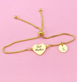 Godmother Heart Bolo Bracelet Godmother Gifts, D001A