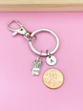Silver French Fries Charm Keychain, Fast Food Charm, Personalized Keychain, Initial Charm, N2262