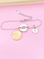 Silver Aquarius Charm Bracelet, Aquarius Gift, N3516