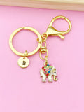 Gold Elephant Charm Keychain, Gold Elephant Charm, Animal Charm, Elephant Lover Gift, Luck Gift, Personalized Gift, Wildlife Jewelry, N1487