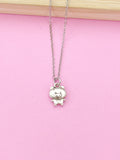 Silver Cute Pig Charm Necklace, N23
