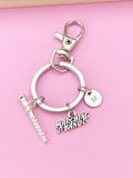 Silver Flute Marching Band Charm Keychain, Wind instrument, N5764
