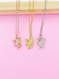 Gold Flying Eagle Charm Necklace, Silver and Rose Gold in Option, N348F