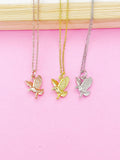 Gold Flying Eagle Charm Necklace, Silver and Rose Gold in Option, N348F