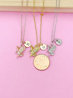 Gold Flying Eagle Charm Necklace, N348M